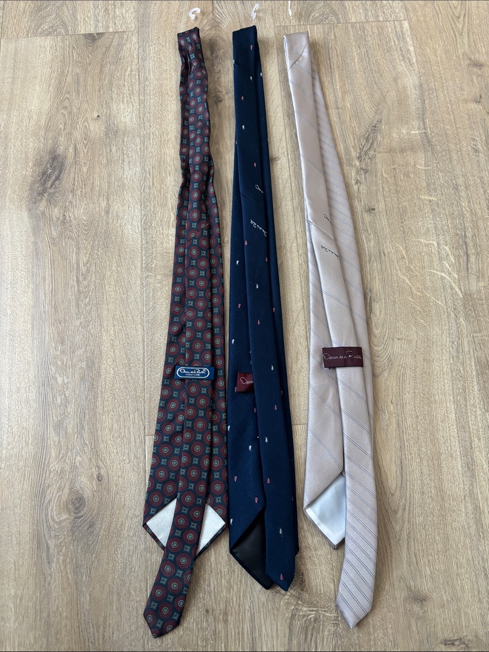 3 Classic Men's Tie - Navy, Burgundy & Beige Set